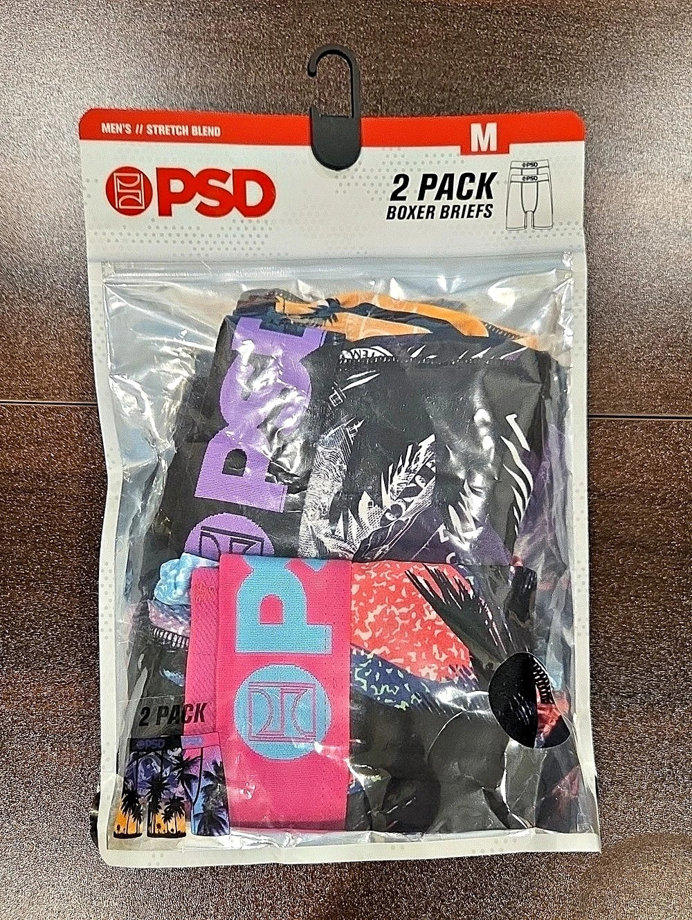 PSD 2-Pack Boxer Briefs Black & Pink Medium
